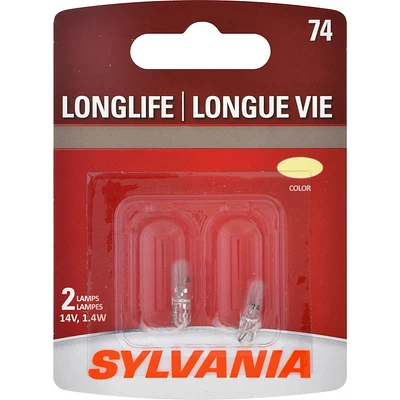 SYLVANIA 74 Long Life Mini Bulbs, Pack of 2, 14V