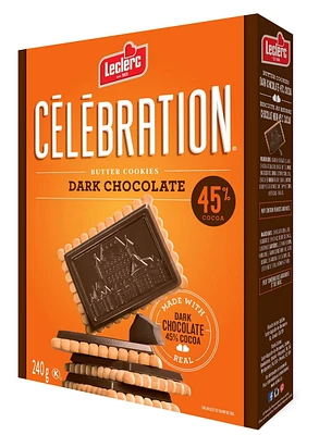 Biscuits au beurre Célébration tablette de chocolat noir 45 % cacao 240g