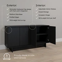 Prepac Finnley Buffet Chêne