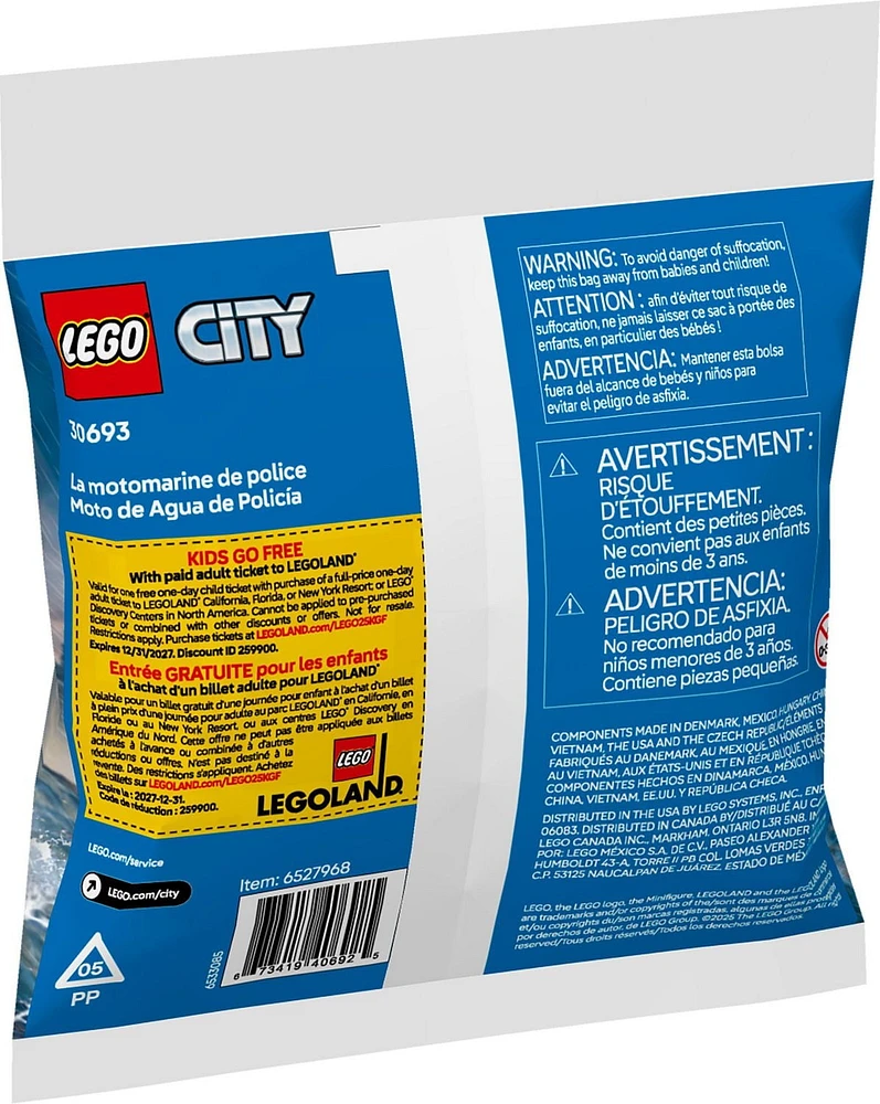 LEGO City La motomarine de police 30693 Ensemble de construction (29 pièces)