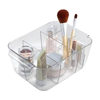 Fourre-tout d'organiseur transparent de cosmétiques compartimenté de Mainstays 1 fourre-tout d'organiseur à cosmétique