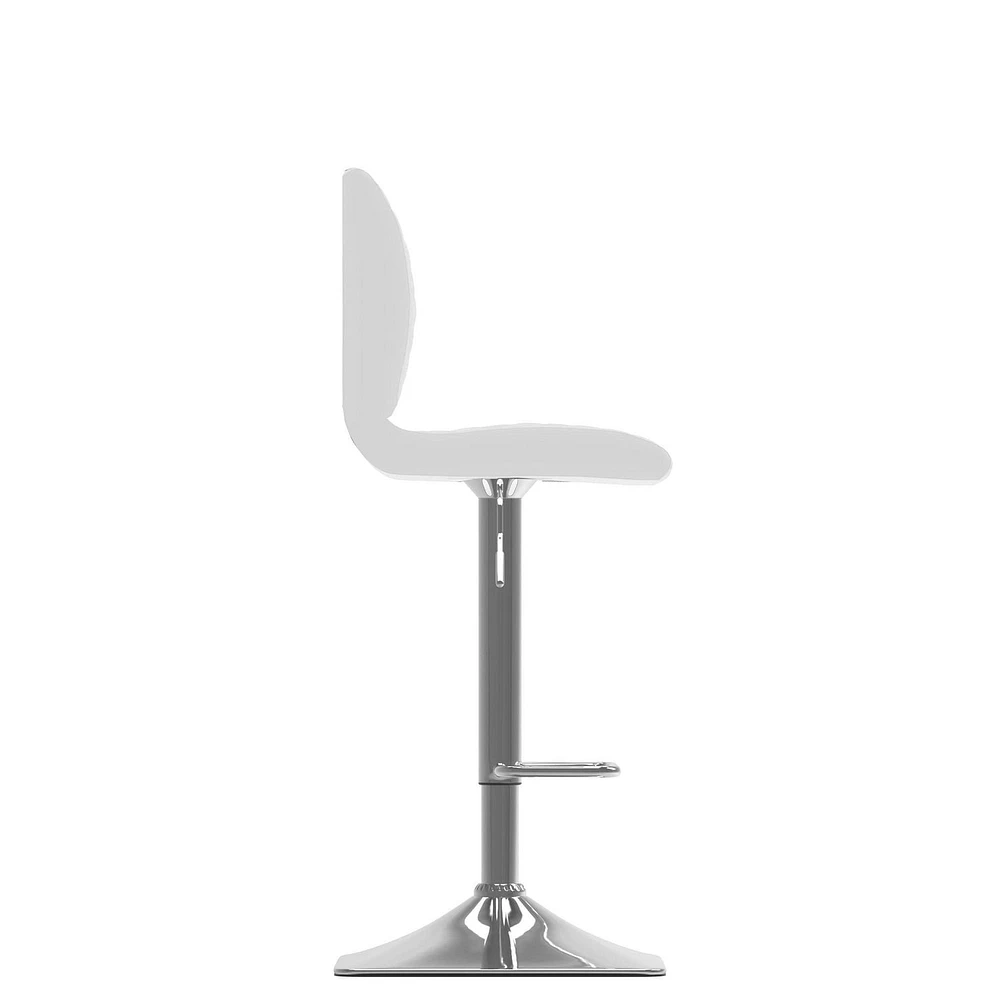 CorLiving Hudson Lot de 2 tabourets de bar carrés réglables et pivotants en similicuir moderne avec dossier, tabourets de cuisine élégants, chaises de bar confortables pour la maison, base sur piédest