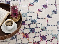 Tapis d'interieur Rug Branch Savannah Boho, beige bleu, moderne - Salon, chambre