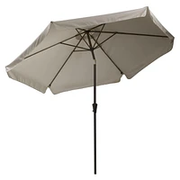 Parasol de jardin rond inclinable CorLiving de 3 m avec rabats latéraux et cadre en acier
