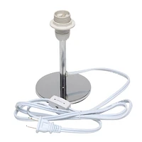 Simple Designs Mini lampe de table chromée avec abat-jour en tissu inclin