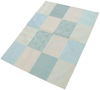 ECARPETGALLERY 5'8" x 7'8" Transitional Collage Handmade Area Rug for Living Room, Dining Room and Bedroom in Blue
