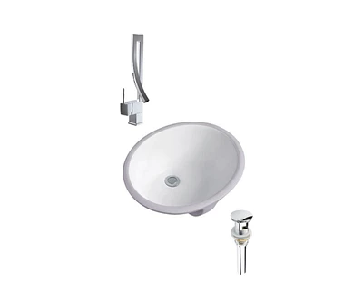 DROP Bath and Kitchen DR091132 Undermount Bathroom Sink Set