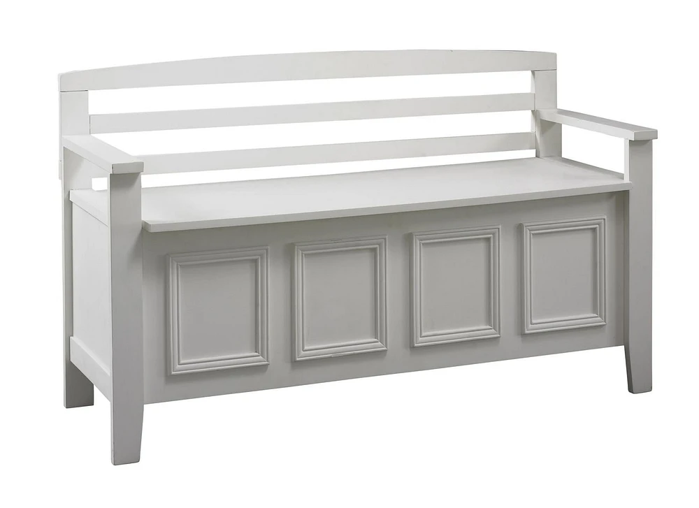 Niles White Storage Bench