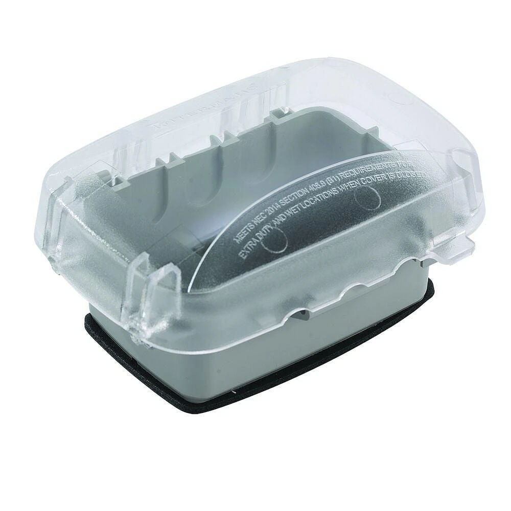 Couvercle résistant aux intempéries en plastique extra-résistant Intermatic, simple groupe, Vrt/Hrz, 2,75" transparent - paquet de 2