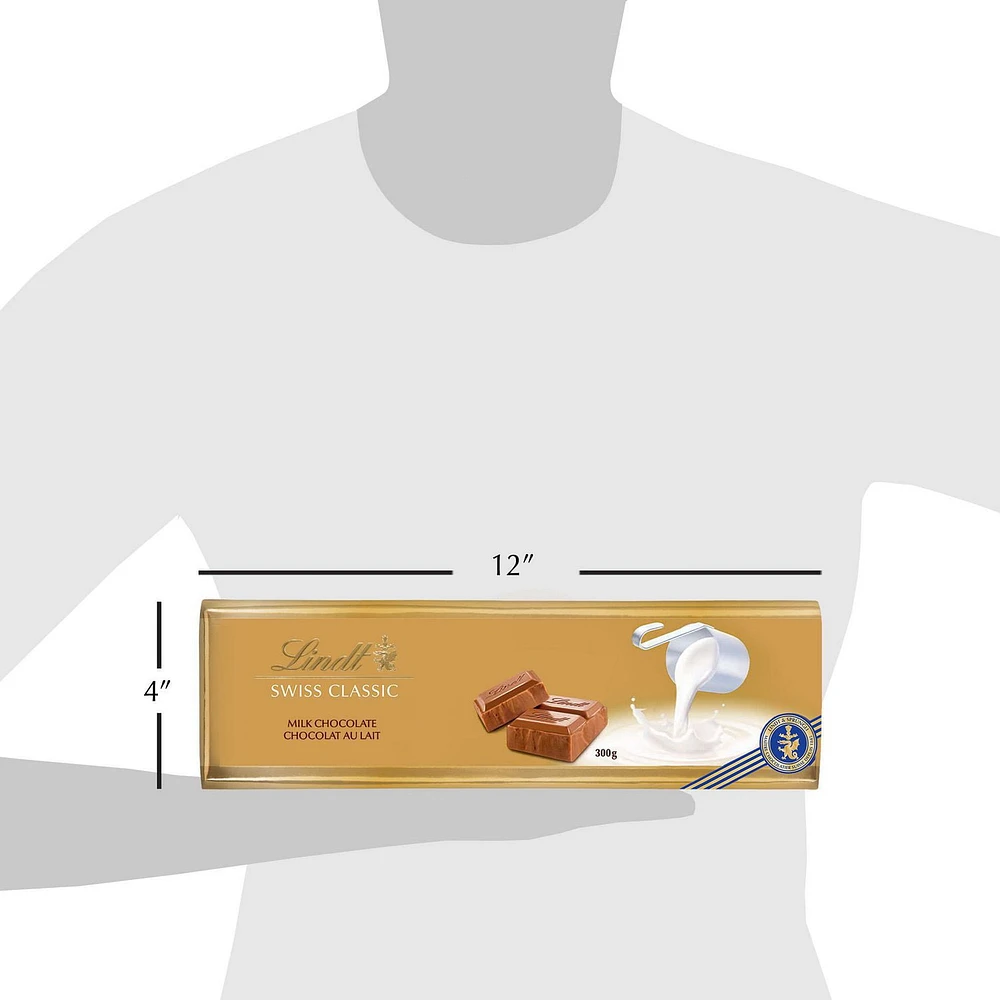 Lindt SWISS CLASSIC Gold Milk Chocolate Bar, 300 Grams, 300 g