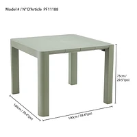 Table de patio carrée de la Collection Patioflare Plus, 40 po, gris foncé