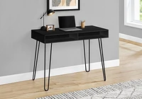 Monarch Specialties Computer Desk, Home Office, Laptop, Left, Right Set-up, Storage Drawers, 40"l, Work, Metal, Laminate, Black, Contemporary, Modern
