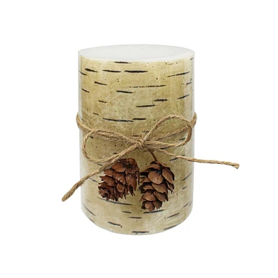 4" Bougie pilier de bouleau