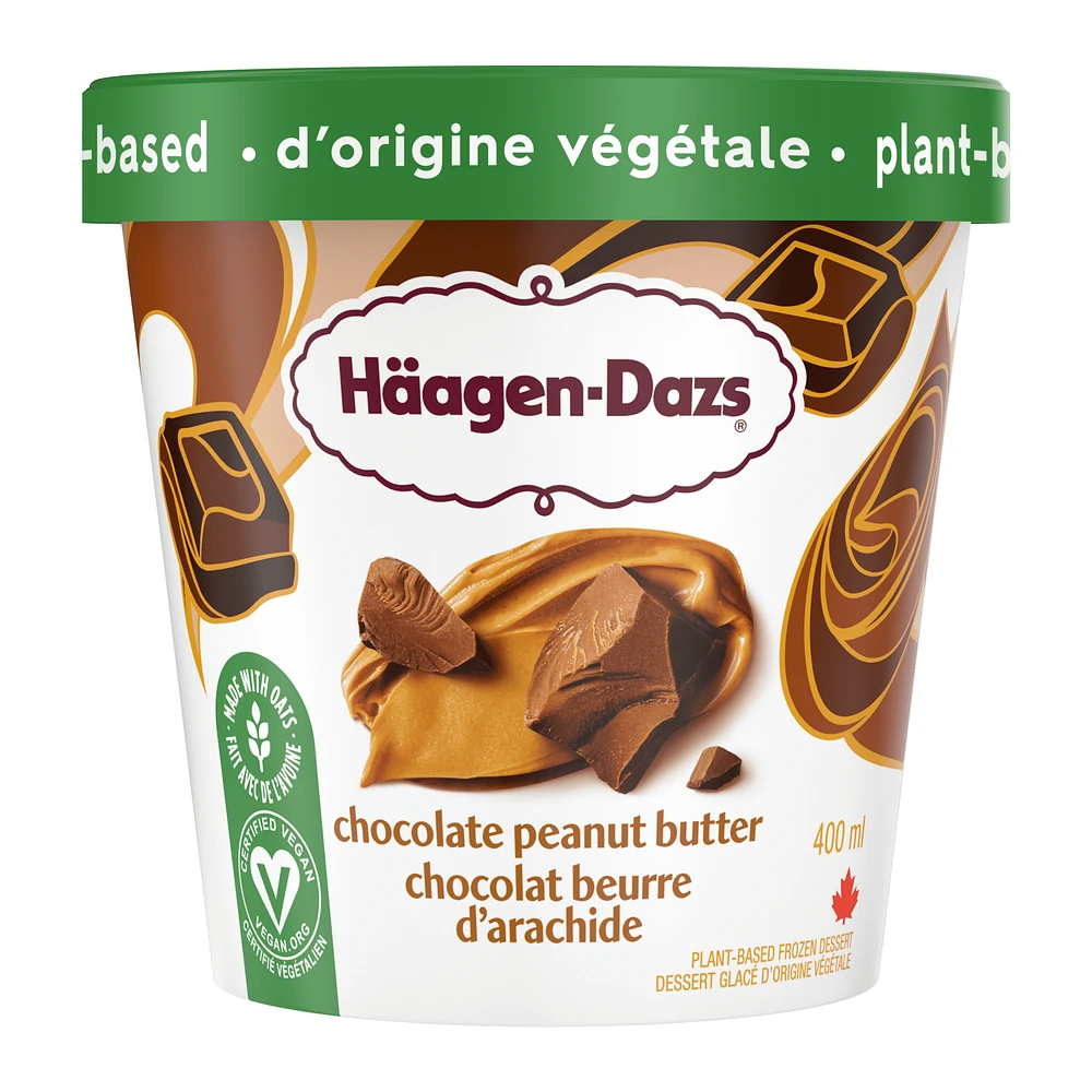 HÄAGEN-DAZS Plant-based Chocolate Peanut Butter Swirl Frozen Dessert, Vegan, E-HAGEN DAZS HD PN PNBT (8X400ML)