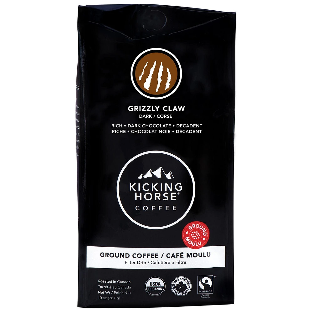 Kicking Horse Coffee - Grizzly Claw - Dark Roast - 284g Ground, 284 g - Ground Coffee