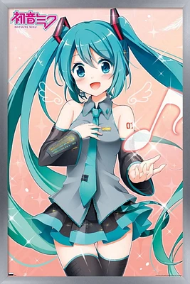 Hatsune Miku - Music Note Wall Poster with Push Pins