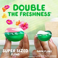 Capsules de détergent à lessive Gain Flings grande taille, 3 en 1 avec Febreze et Oxi, parfum Vibrant, 25 capsules 25CT