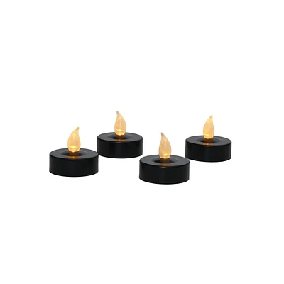 Way to Celebrate - 4 Bougies chauffe-plat scintillantes DEL, Noires