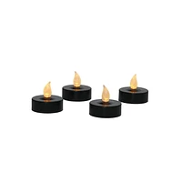 Way to Celebrate 4-Count LED Flickering Tealight Candles, Black