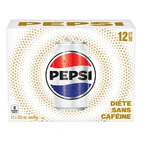 Pepsi Diet Caffeine Free Cola 12 x 355 mL, Cans, 12x355mL