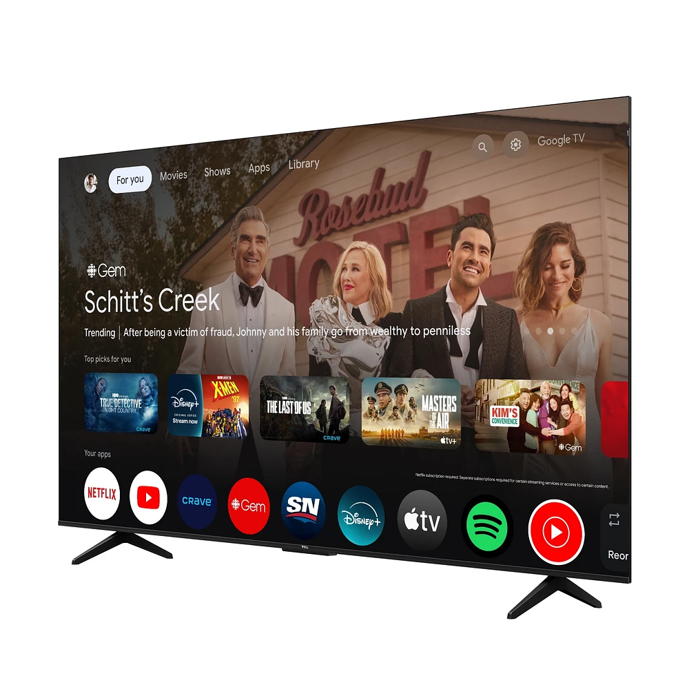 Téléviseur intelligent TCL QLED 4K UHD HDR de 85" Série Q avec Google TV – 85Q51K