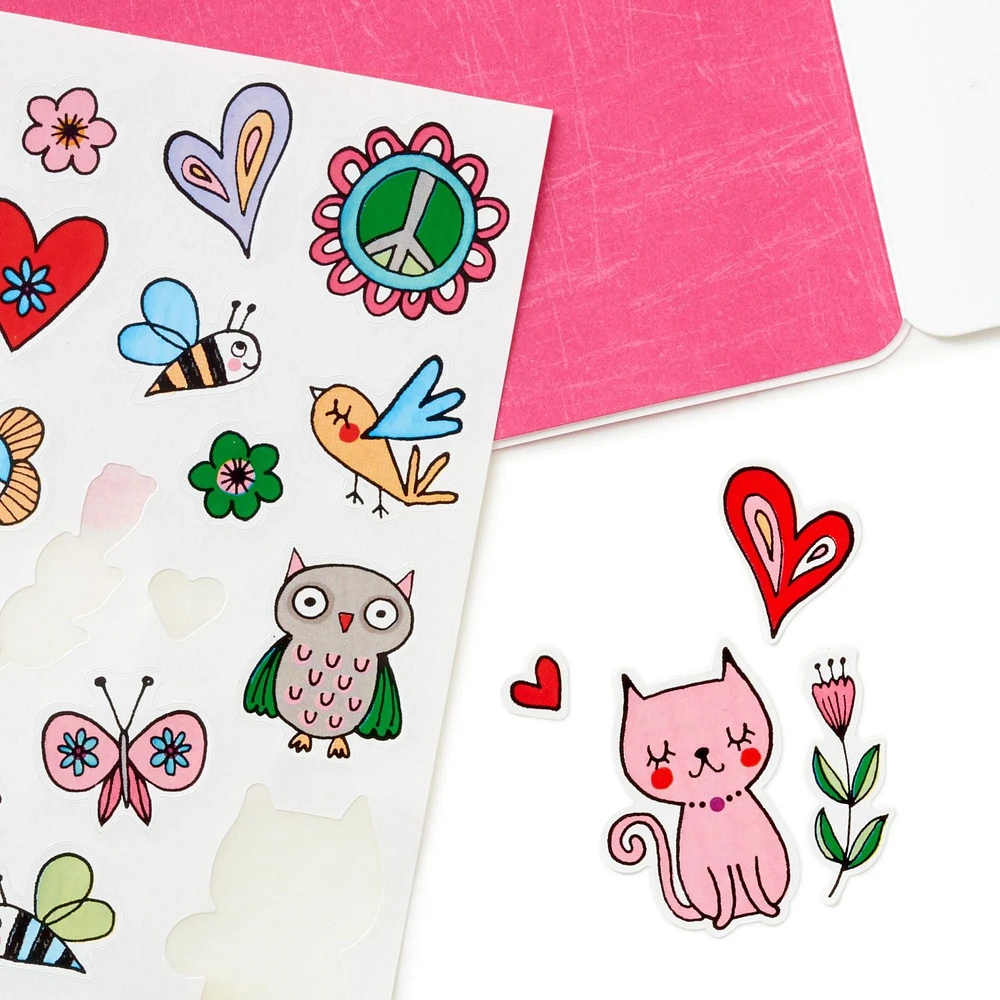 Hallmark Birthday Card for Girls (Doodle Stickers)