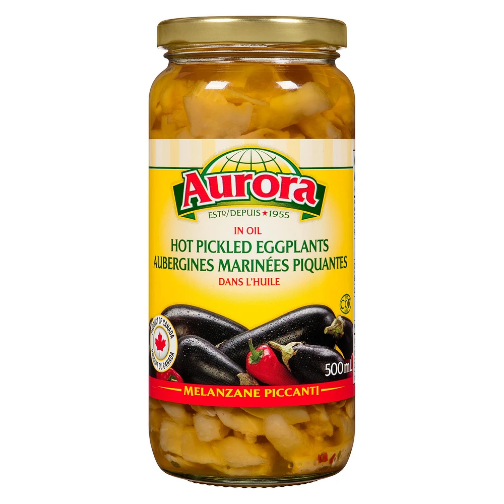 Aurora Hot Pickled Eggplants in Oil, 500 ML