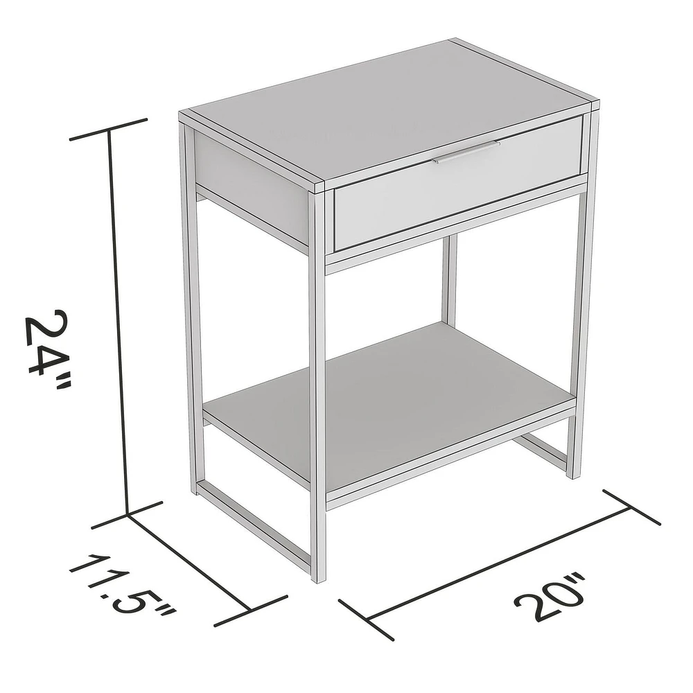 Safdie & Co. Accent Table 24L Rectangle Brown Reclaimed Wood Black Metal