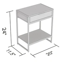 Safdie & Co. Accent Table 24L Rectangle Brown Reclaimed Wood Black Metal