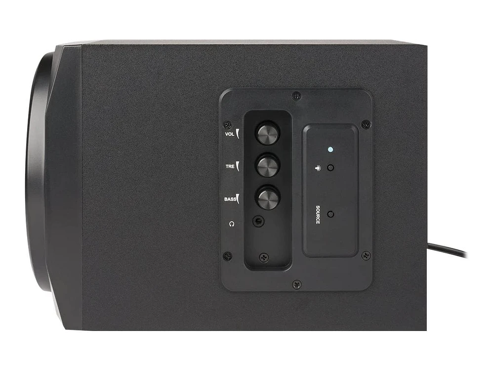 Système de haut-parleurs 3 pièces Cyber Acoustics CA-SP34BT, 32 W (total), Bluetooth, canal 2.1 avec caisson de basses et effets lumineux LED, son stéréo complet, noir