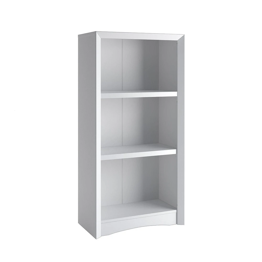 CorLiving Quadra 3-Tier Engineered Wood Adult Bookcase with 2 Adjustable Shelves
