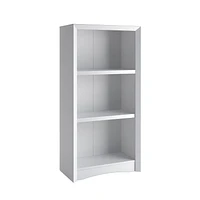 CorLiving Quadra 3-Tier Engineered Wood Adult Bookcase with 2 Adjustable Shelves
