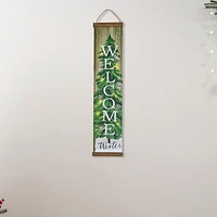 Bannière Verticale Dirigée Par Noël Bienvenue Hiver
