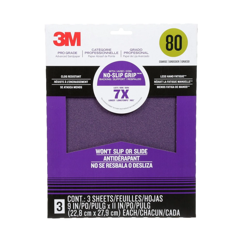3M™ Pro Grade NO-SLIP GRIP™ Advanced Sandpaper