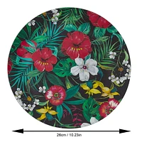 Bambou Noyer FloralAssiette 26 cm, Ensemble de 4