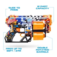 Pistolet Dread XSHOT Skins - Décoration Sonic le Hérisson (12 Fléchettes) par ZURU