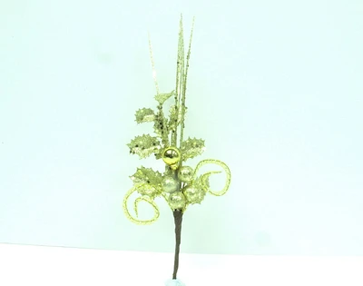 Pic de décoration de Noël Holiday time en forme de balle tourbillonnante scintillante en maille