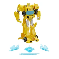Transformers Toys Bumblebee Cyberverse Adventures Dinobots Unite Roll N’ Change Bumblebee Push-to-Convert Action Figure, 6 and Up, 10-inch