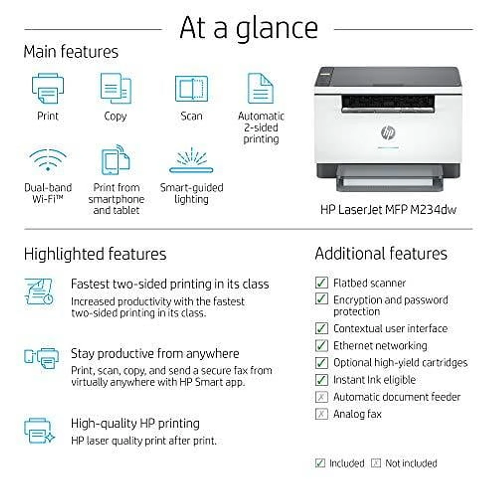 HP LaserJet MFP M234dw Monochrome Printer