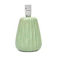 Conceptions simples 11,02 « Lampe de bureau de table de chevet d’accent pastel à texture céramique moderne traditionnelle de 11,02 « avec abat-jour en tissu assorti pour chambre à coucher, t