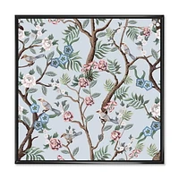 Designart Chinoiserie Aux Oiseaux Et Pivoines X ART MURAL À CADRE FLOTTÉ