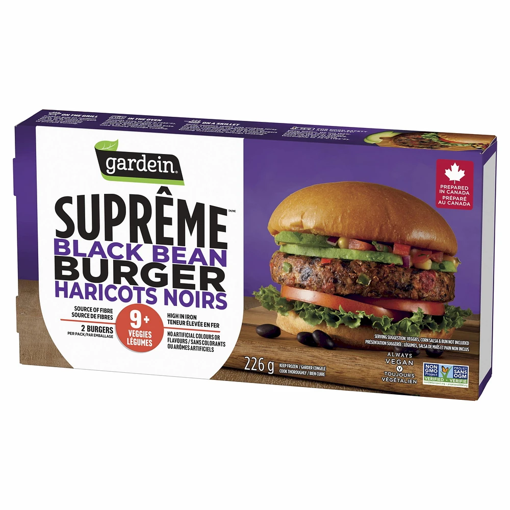 GR SPRM BRGR BLK BN, Gardein Suprême™ Black Bean Burger 226 g