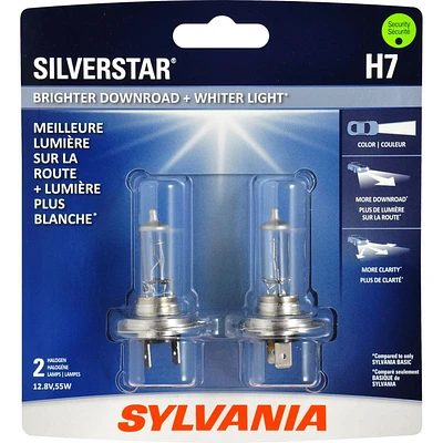 SYLVANIA H7 SilverStar Halogen Headlight, Pack of 2