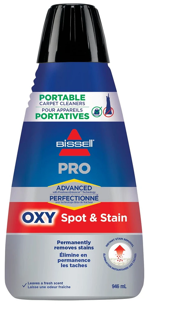Détachant Professionnel Perfectionné de BISSELL pour les shampouineuses portatives Éliminer des taches avec Oxy