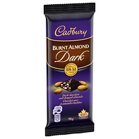 CADBURY Burnt Almond Chocolate Bar, Dark Chocolate with Chopped Almonds, Dark Chocolate Bar, Single Bar, 90 g, CAD BURNT ALMOND 90G 21