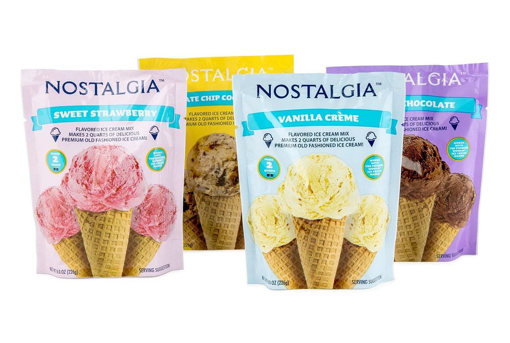 Mélange à crème glacée Nostalgia 2-Quart Premium, fraise Crème glacée, fraise