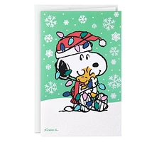 Hallmark Peanuts French-Language Boxed Christmas Cards, Snoopy and Woodstock Hug (Pack of 20 Cards with Envelopes)