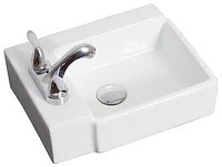 American Imaginations AI-31190 16,25 pouces W Au-dessus du navire blanc de contre pour 3H4-in. Forage à gauche