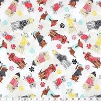 Fabric Creations Christmas Holidays Dogs Cotton Fabric by the Metre 107 cm (42")