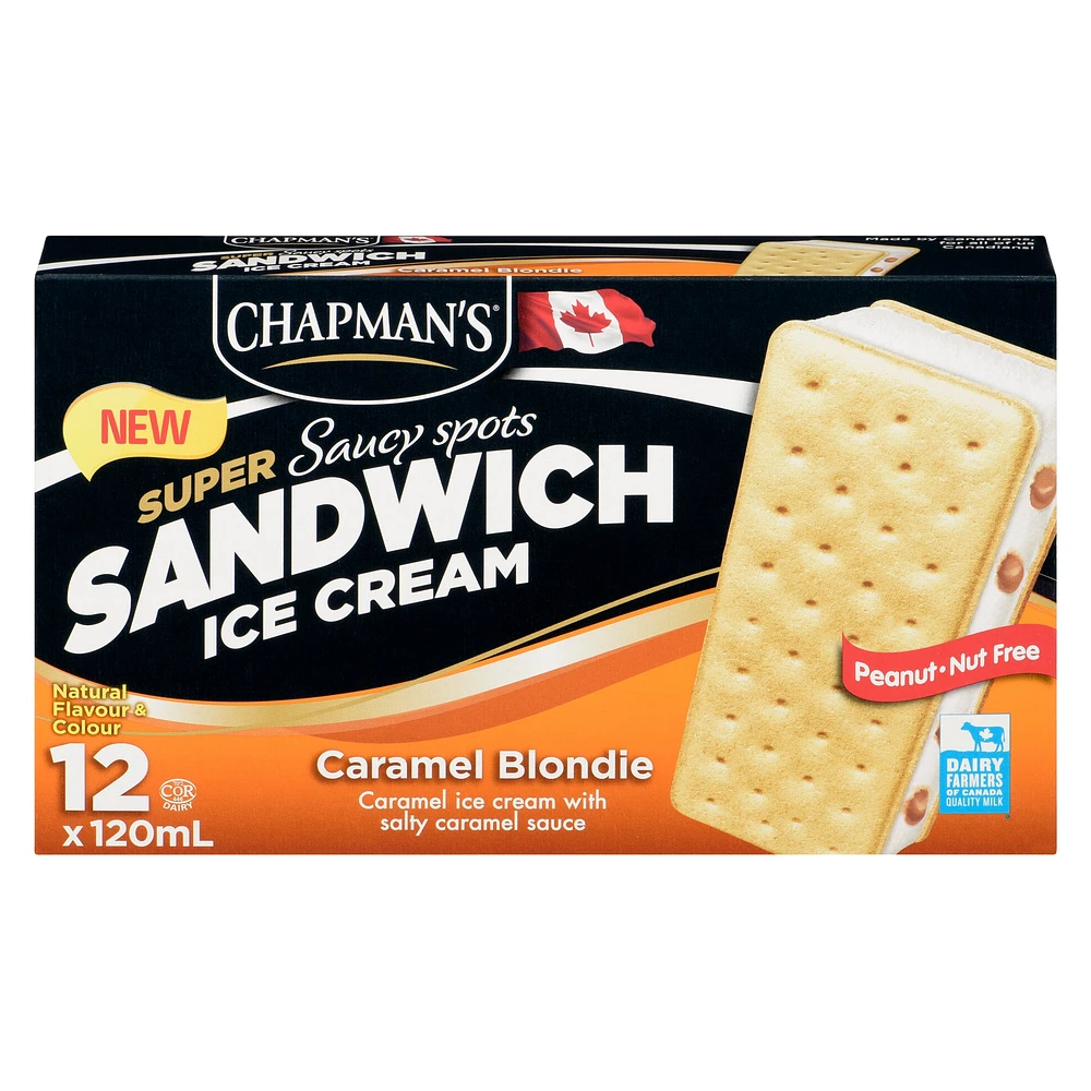 Chapman's Super Sandwich Caramel Blondie Ice Cream, 6 x 120 mL